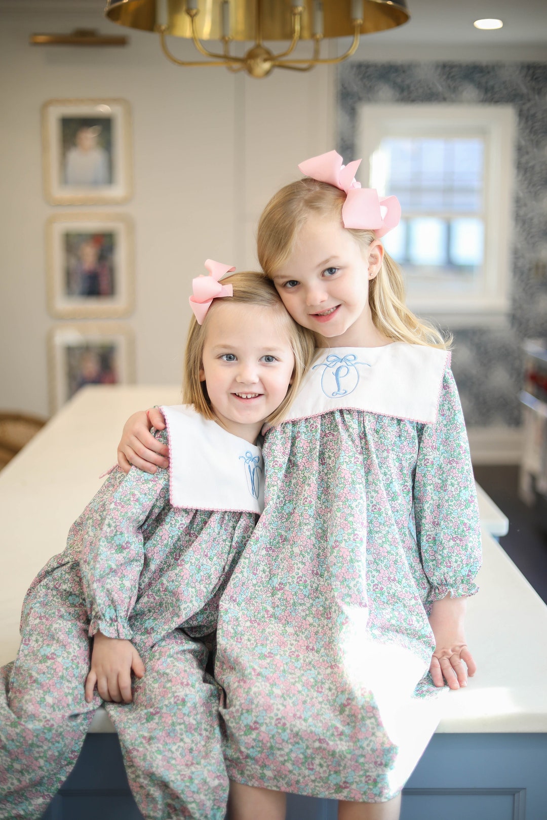 Girl Smocked Floral Dress, Smocked Valentines Day, Valentines Day Dress