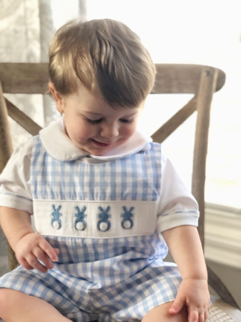 Boy Bunny Shortall Boy Bunny Outfit Easter Outfit Boys Etsy