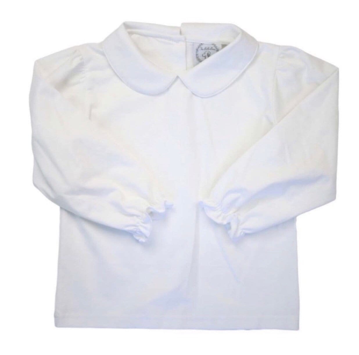 white long sleeve peter pan collar shirt