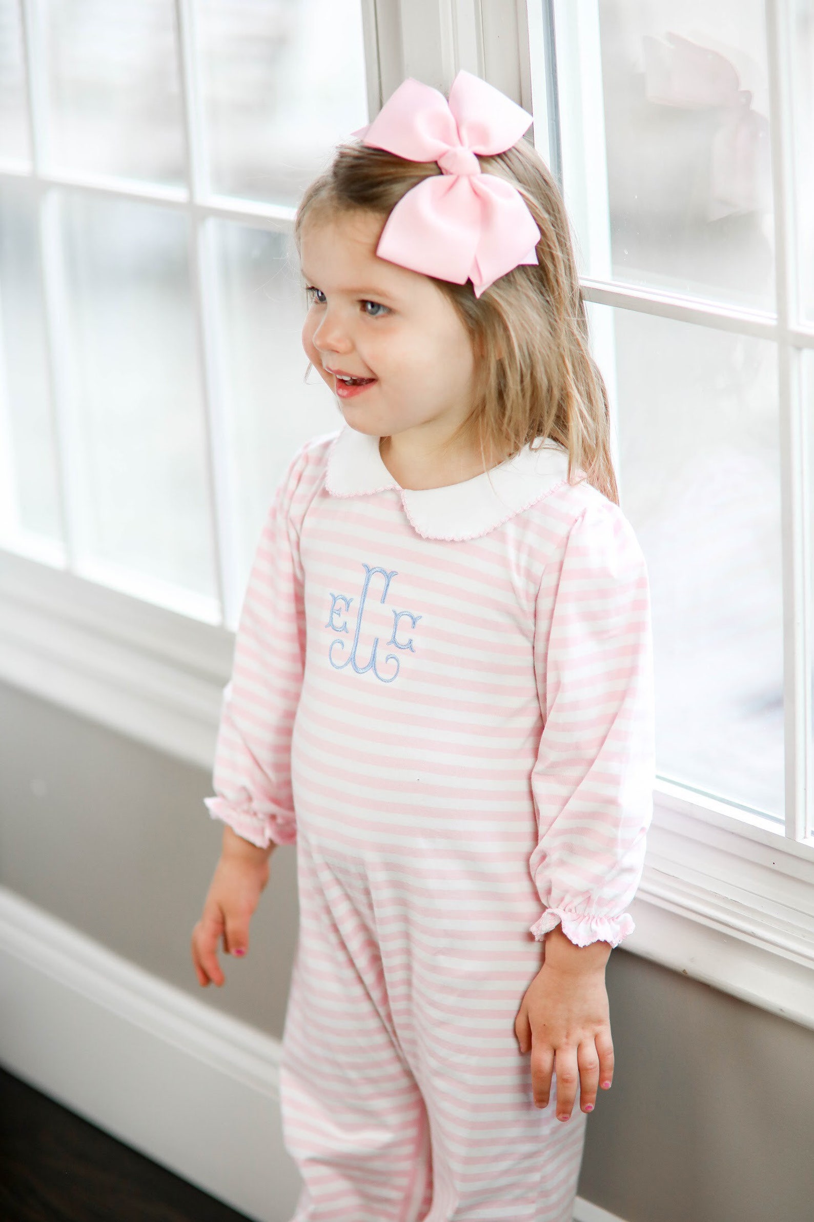 KIDS PLAID STRIPE SIDE ROMPER main image 1