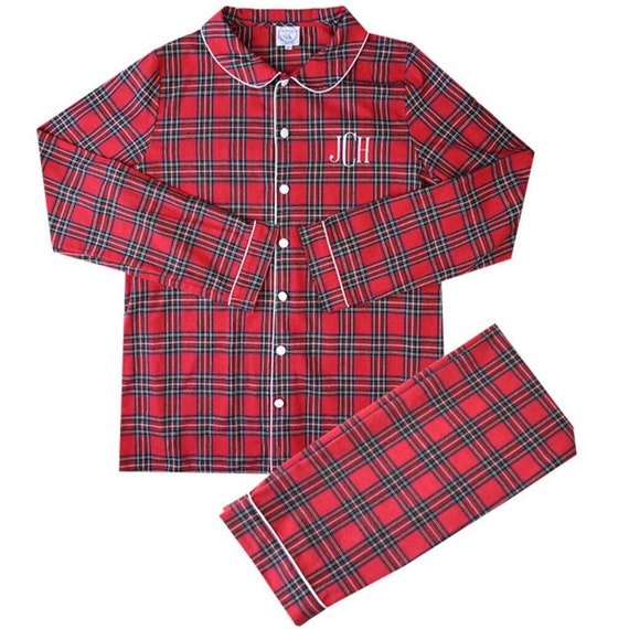 Red tartan flannel pyjamas new arrivals