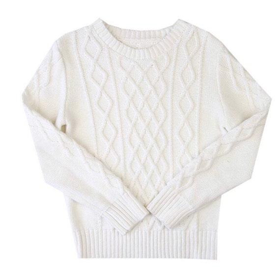 Child Ivory Cable Knit Sweater Big Boy Sweater Knit Sweater Etsy