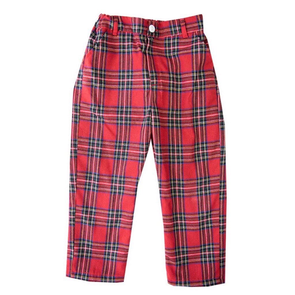 Baby boy red tartan trousers sale