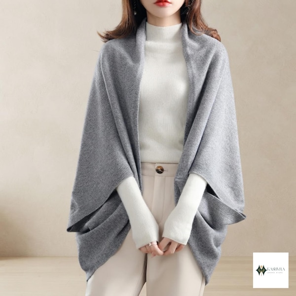 Soft Wool Knit Shawl Wrap, Cozy Shoulder Scarf for Women, Winter Layer