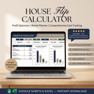 Haus-Flip-Rechner | Gewinnoptimierer & Sanierungsplaner | Excel und Google Tabellen