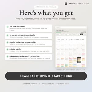 Task Tracker Digital Planner, All in One HTML File Productivity Tool with Dashboard, Recurring Routines, Weekly Monthly Schedule and Project image 10