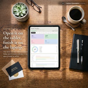 Task Tracker Digital Planner, All in One HTML File Productivity Tool with Dashboard, Recurring Routines, Weekly Monthly Schedule and Project image 6