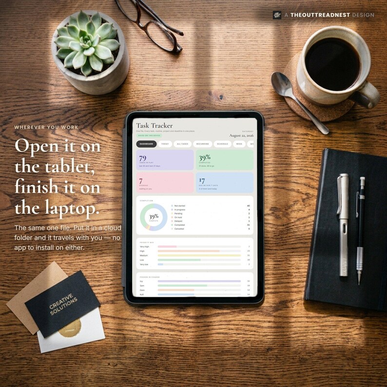 Task Tracker Digital Planner, All in One HTML File Productivity Tool with Dashboard, Recurring Routines, Weekly Monthly Schedule and Project image 6