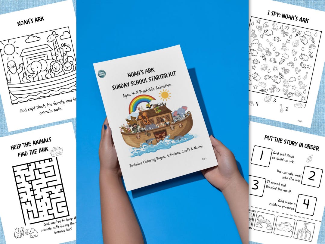Noah’s Ark Bible Activity Pack | Sunday School Worksheets, Ages 4-8 ...
