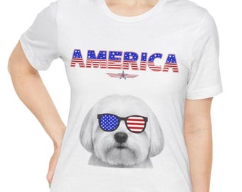 Camiseta "América y los perros", elige entre 50 razas.