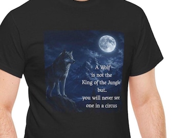 Camiseta de algodón The Wolf, hasta la talla 5XL