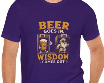 Cerveza y sabiduría, camiseta divertida hasta la talla 5XL