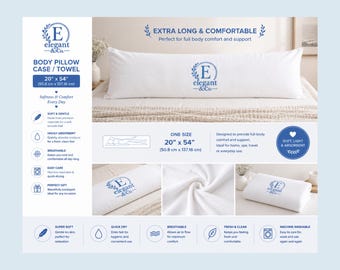 Monogram E Laurel Body Pillow | Elegant & Co. Decorative Pillow 20"x54"