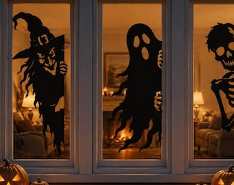 Halloween-Figuren-SVG-Bundle | Hexe, Geist, Skelett – Wanddeko (Digitaler Download)