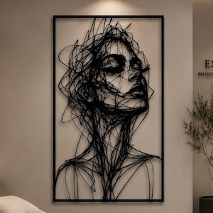 Abstract Face Line Art SVG | Continuous Line Portrait Wall Decor (Digital Download)