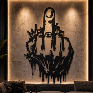 Långfingergraffiti metallkonst SVG | Urban Street Art laserskuren fil (digital nedladdning)