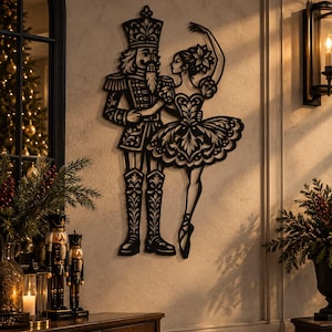 Nötknäpparen Ballerina SVG DXF | Julbalett Metall Väggkonst (Digital Fil)