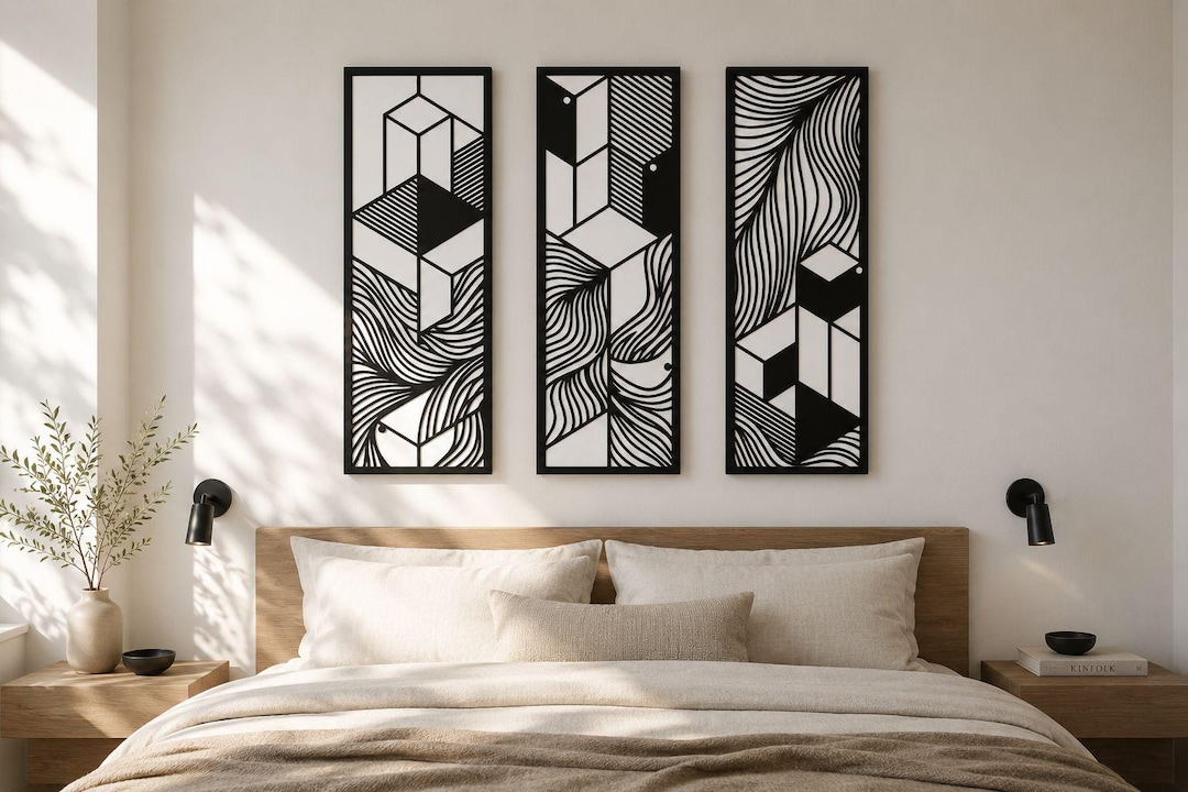 Geometric Wall Panel Vector Modern Geometric Panels SVG Bundle, Abstract Laser Cut Wall Panels, CNC ...
