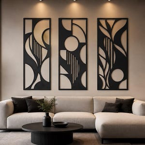 Modern abstrakt geometrisk väggkonst SVG-paket | 3-panelers metalldekor (digital nedladdning)
