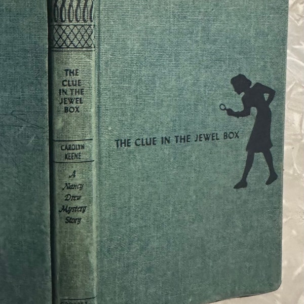 Nancy Drew #20 Clue in the Jewel Box Blue Tweed Carolyn Keene Tandy Art