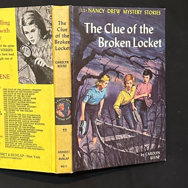 Nancy Drew #11 Clue of the Broken Locket Yellow Spine PC Revised Text