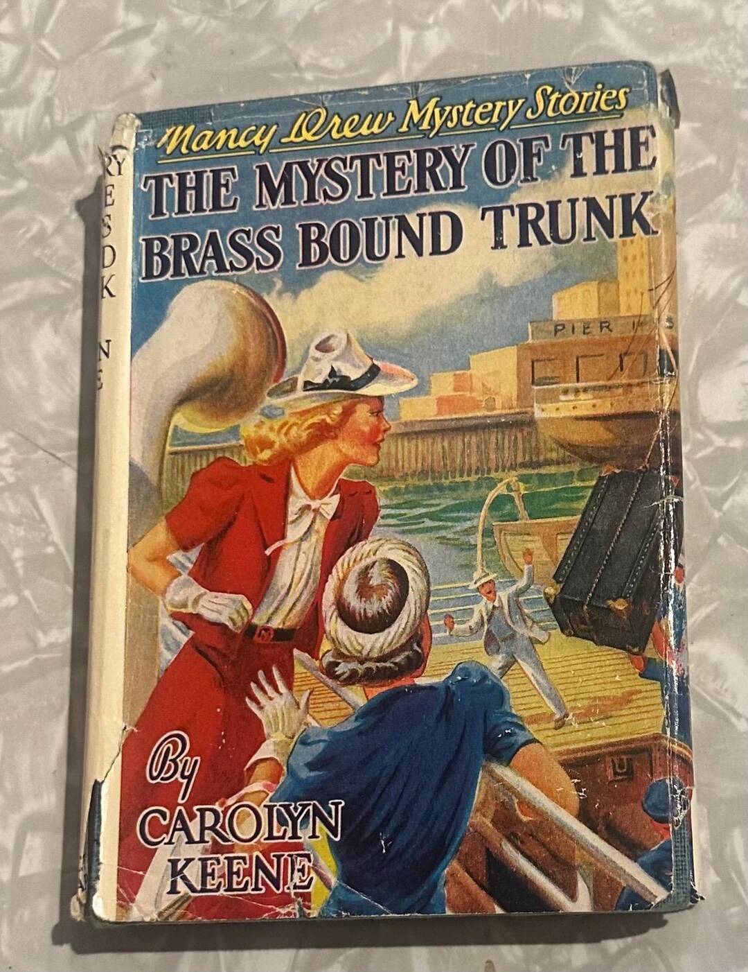 Nancy Drew #17 Mystery of the Brass Bound Trunk White Spine DJ Tandy ...