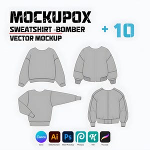 Streetwear Sweatshirt and Bomber Vector Mockup Templates (AI, PSD, PNG)