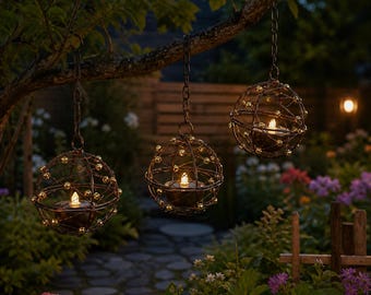3-Pack wasserdichte hängende Solarlaternen, Gartenlichter im Freien, Terrasse-Yard-Dekor, Solarlaternen für die Veranda/Pathway Terrasse