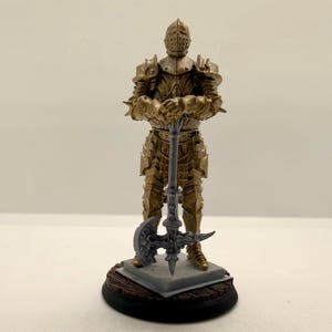 Handgeschilderd geanimeerd pantserminiatuur // Cursed Knight Encounter voor DnD-tafelblad-RPG // 32 mm