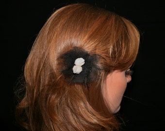 Bridesmaid or flower girl flowerette hair clip