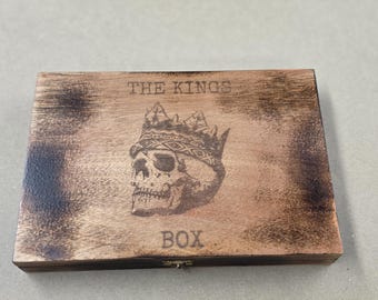 Scatola per sigari Kings Box, teschio coronato.