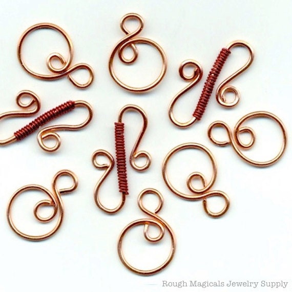 Items similar to Handmade Copper S Clasps Wire Wrapped Red Wire Jewelry