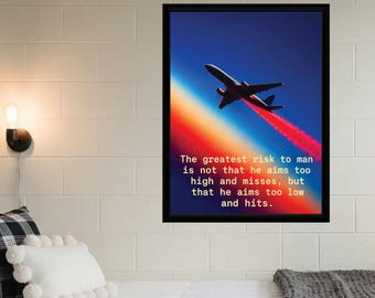Aim High, Take Risks Poster - Motivational Wall Art