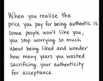 Authenticity and Acceptance Poster - Motivational Wall Art
