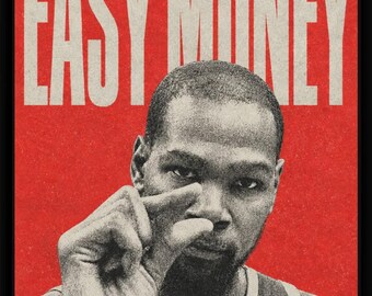 Kevin Durant Easy Money Poster - Sports Wall Art