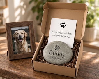 Personalized Dog Memorial Garden Stone | Engraved Pet Remembrance Keepsake | Custom Outdoor Sympathy Gift for Pet Loss Remembrance | Pet