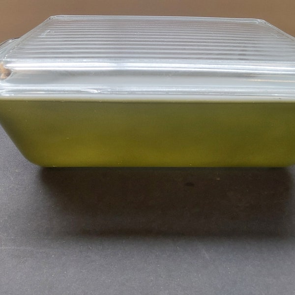 Vintage Pyrex Refrigerator Dish Avocado, Olive, Verde Green 503 2qt