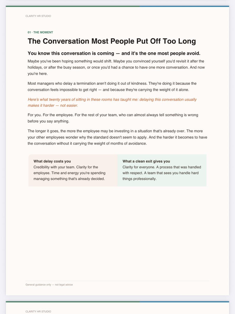 Termination Example Conversation Employee Separation HR Toolkit - Termination & Exit Conversations Made ...