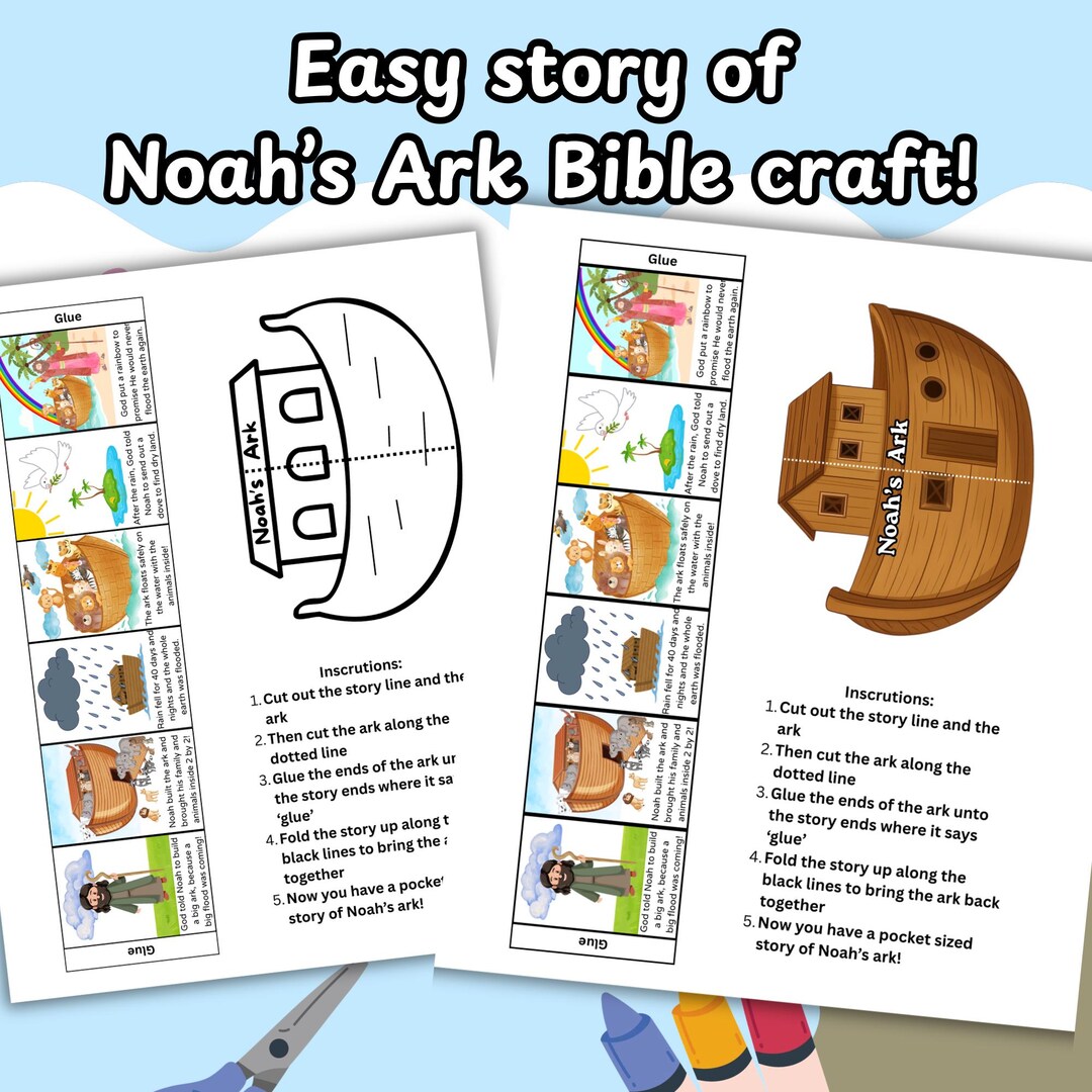 Noah's Ark Printable Bible Craft for Sunday School - Bible Lesson - VBS ...
