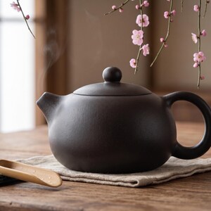 Handgjord Xi Shi tekanna – svart guld Hei Zhu lera, 200 ml Gongfu te