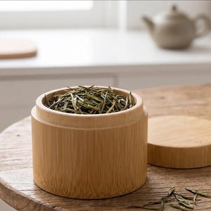 Handmade Bamboo Matcha Jar | Airtight Tea Canister, Minimalist Kitchen Storage