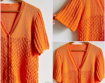 Vintage Orange Short Sleeve Cardigan