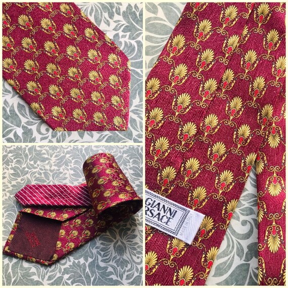 1980’s Gianni Versace Maroon Silk Tie