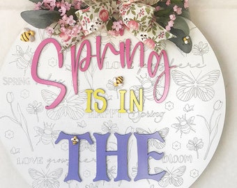 Spring is in the Air Door Sign Hanger FREE SHIPPING