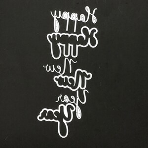 6 pièces Bonne année et cadres die Cut