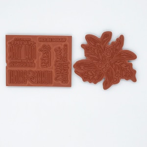 Timbres Unity 2 pièces Poinsettia Noël Timbres