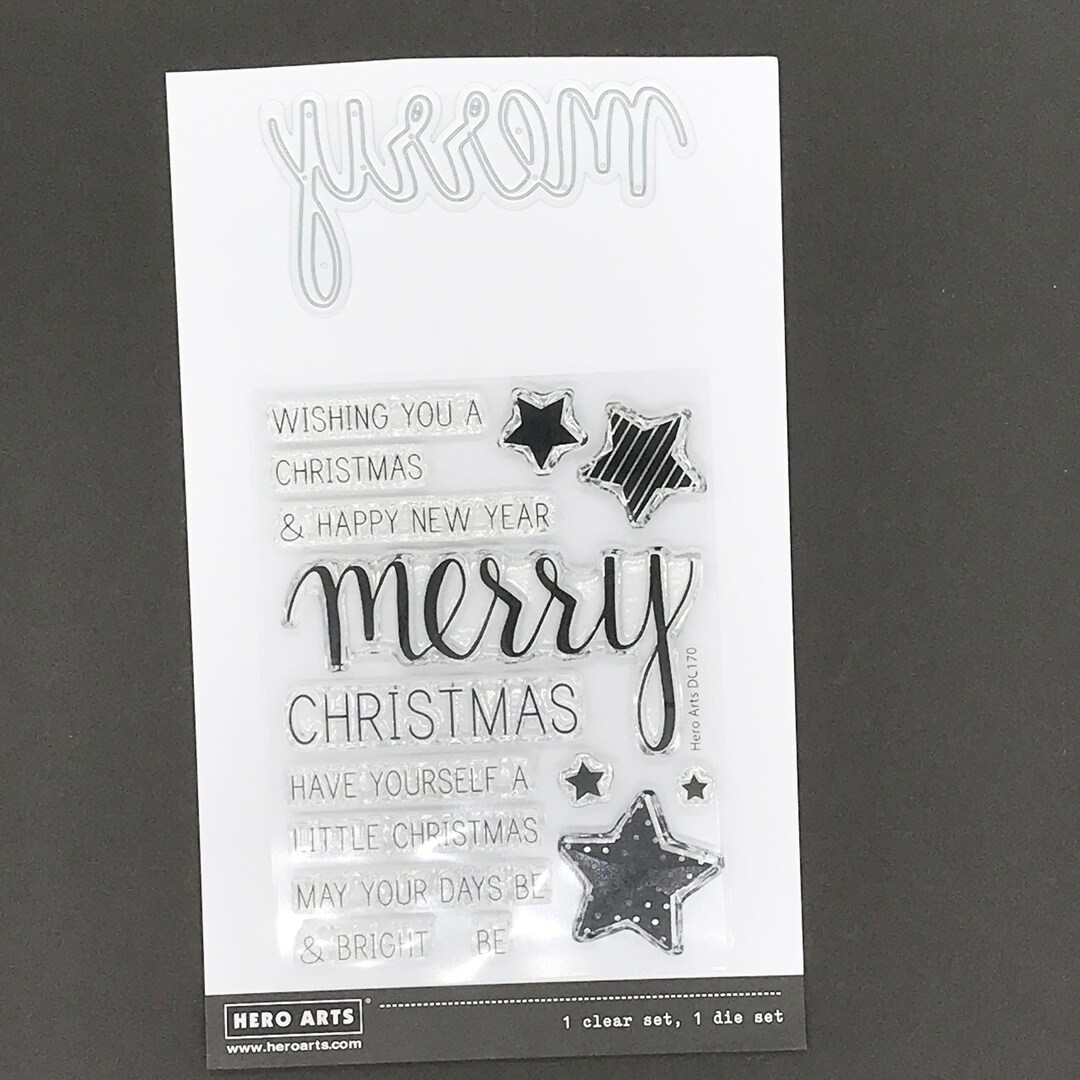 Hero Arts Stamp & Cut Set „Merry“ – Klare Stempel Mit Passenden Stanzformen Für Weihnachtskarten