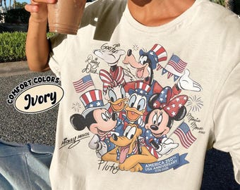 Disney America 250th Anniversary Shirt, Patriotic Disney Friends Tee, Fourth of July Shirt, USA 1776-2026 Celebration Shirt