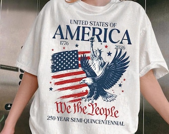 Patriotic America 250th Anniversary Shirt, We the People Eagle Tee