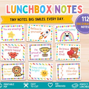 Motivational Lunchbox Notes, Encouraging Kids Affirmation Cards, Printable Backpack Surprise, Classroom Teacher Reward Gift